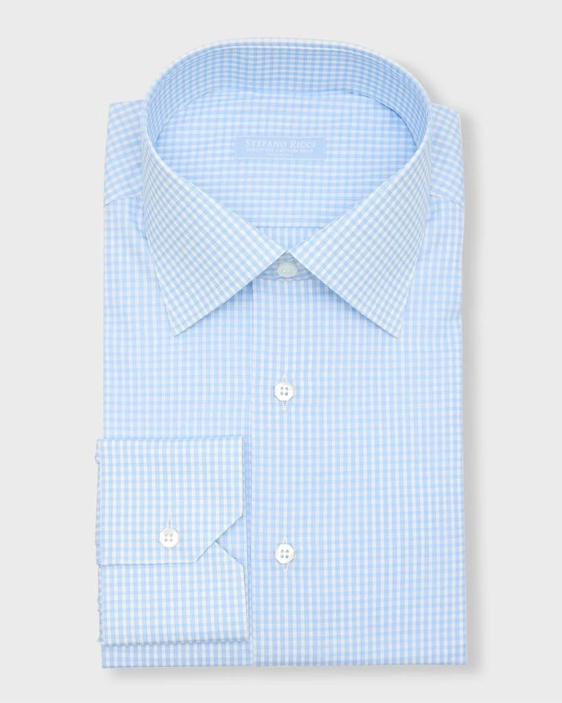 Stefano Ricci Men's Gingham Check-Print Egyptian Cotton Dress Shirt 1