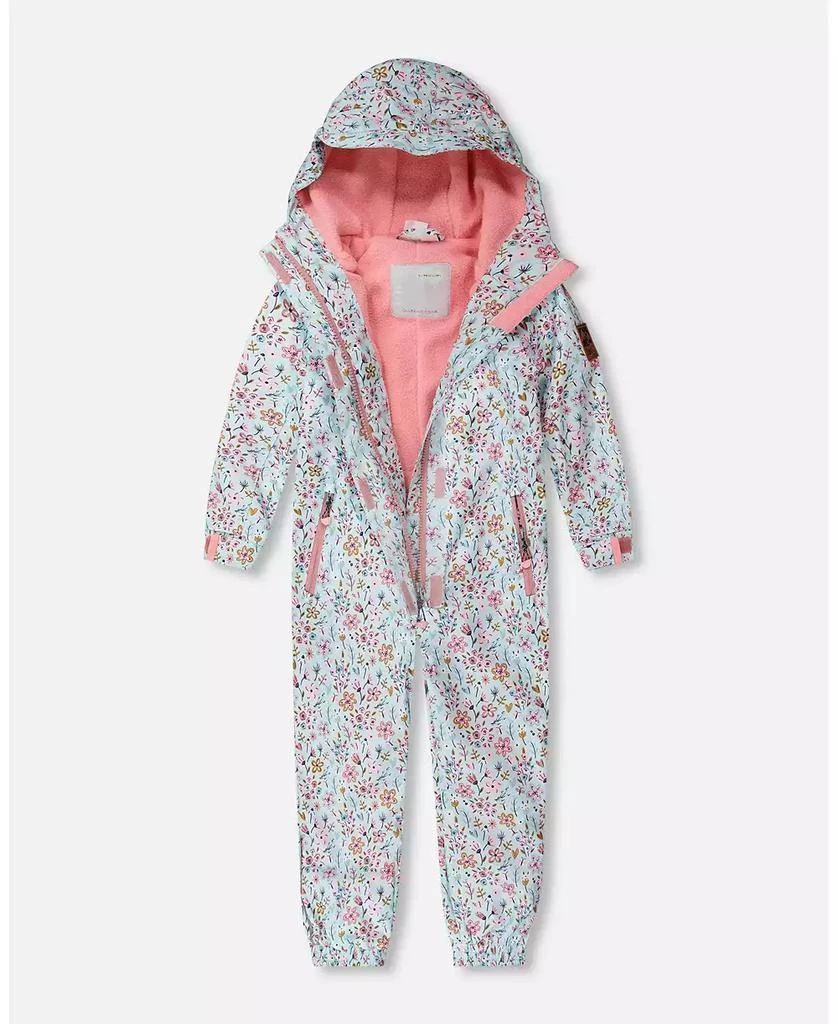 Deux par Deux Big Girls Mid-Season One-Piece Outerwear Blue Mini Flower Print 4