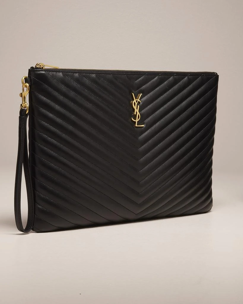 Yves Saint Laurent YSL Monogram Large Pouch in Smooth Leather 6