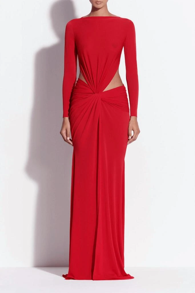 Alex Perry Alex Perry - Crepe Jersey Long-sleeve Twist Gown