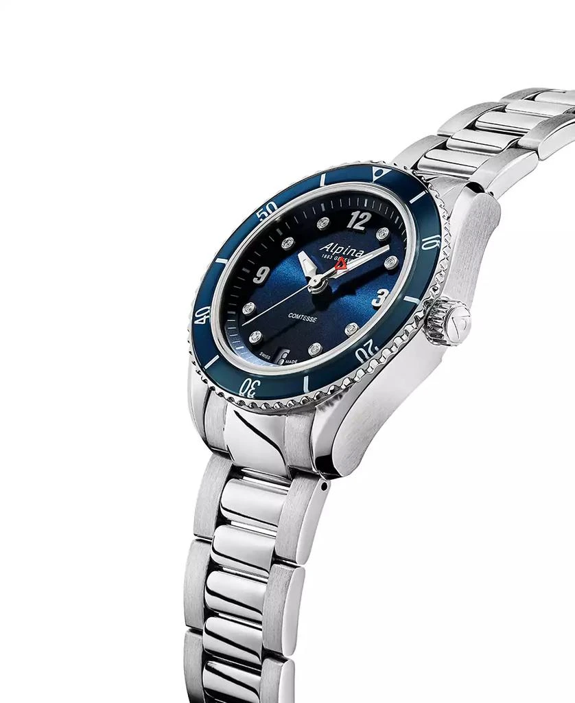 Alpina Women's Swiss Comtesse Diamond (1/20 ct. t.w.) Stainless Steel Bracelet Watch 37mm 2