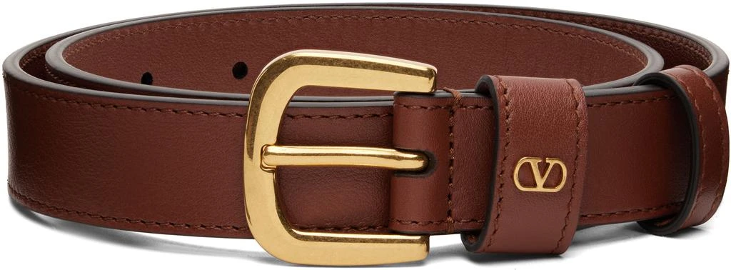 GF Ferre Brown Leather Wide Gold Chrome Logo Buckle Women\'s Belt GF FERRE Belt Brown Leather Fashion Logo Buckle Waist Women  main image 3