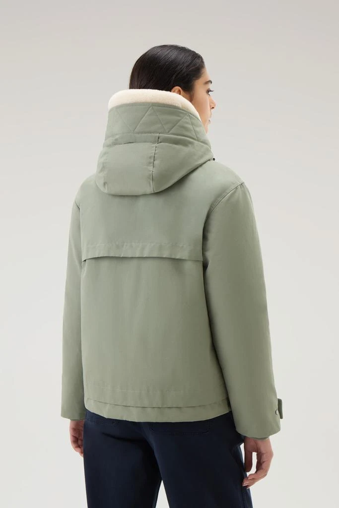 Woolrich Parka in Brushed Ramar Cloth with Detachable Hood - Women - Green 3