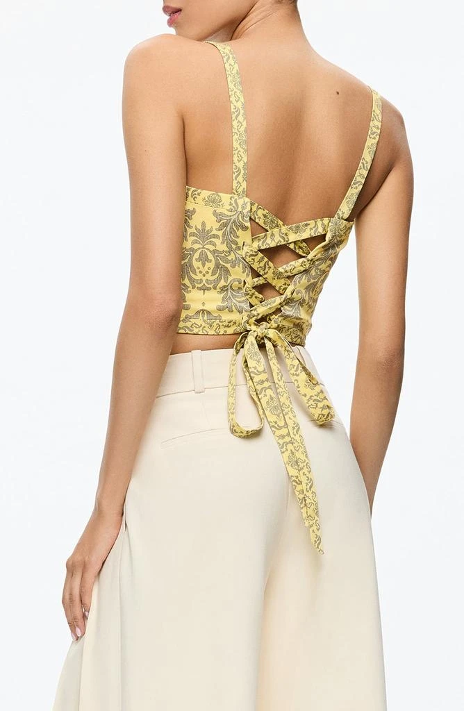 Alice + Olivia Sasha Paisley Lace-Up Crop Top 2
