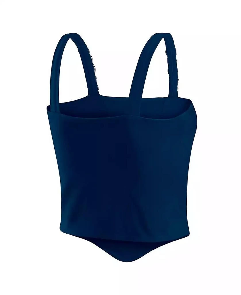 WEAR by Erin Andrews Women
s Navy New England Patriots Chain Link Corset Top 3