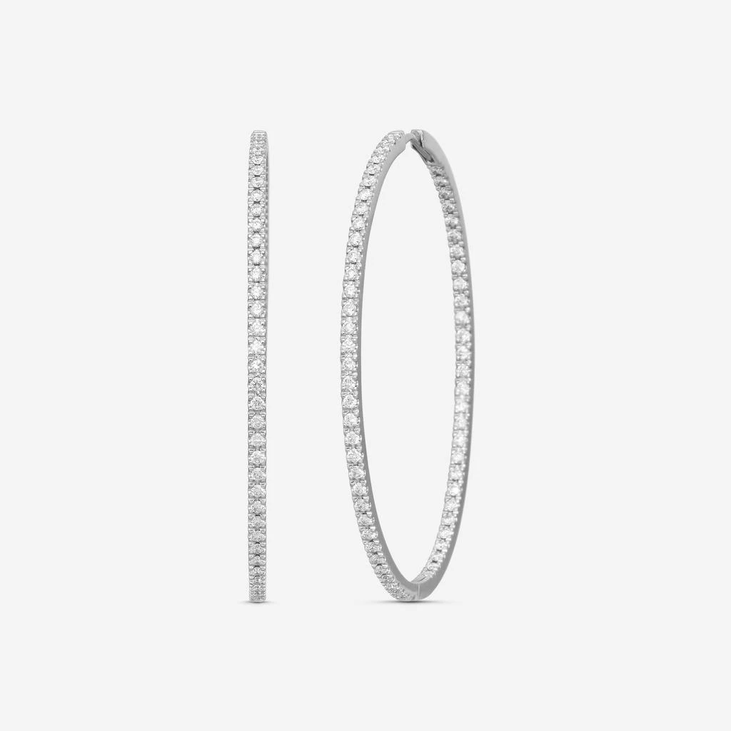 Mémoire Mémoire 18K White Gold Diamond Hoop Earrings MOHE-0200TW