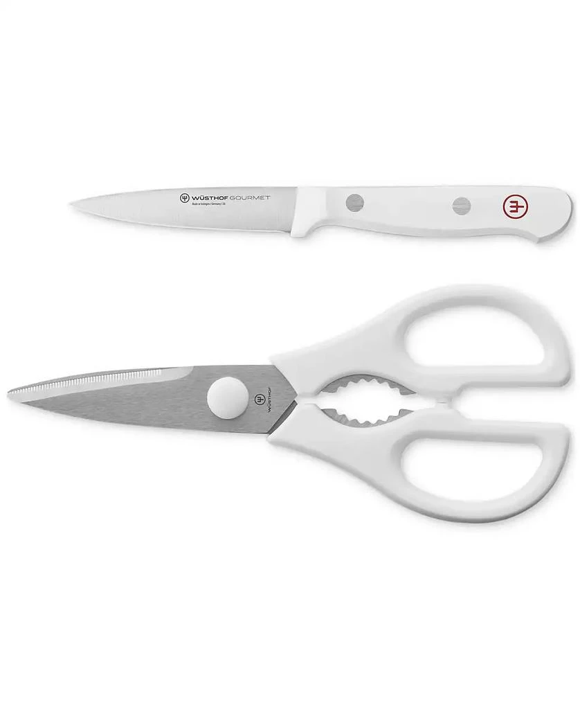 Wusthof Gourmet White 2-Pc. Paring Knife  Shear Set 1
