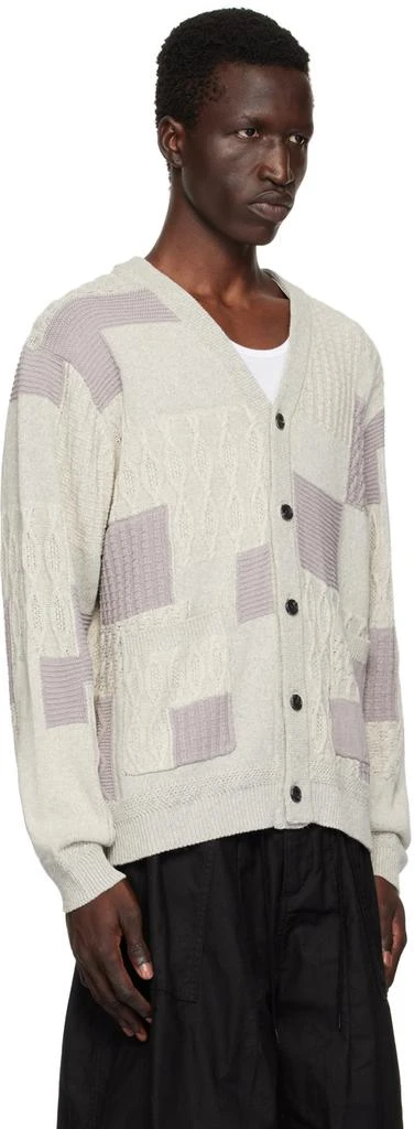 BEAMS PLUS Gray Patchwork Cardigan 2
