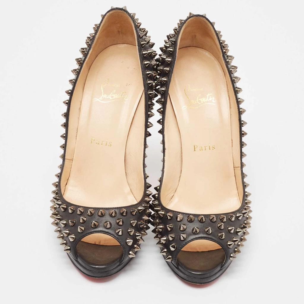 Christian Louboutin Christian Louboutin Black Leather Yolanda Spikes Pumps Size 38.5 3