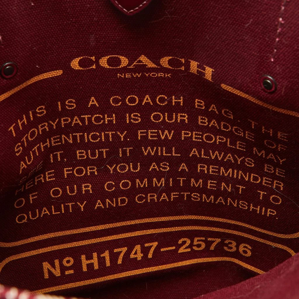 Coach Coach Burgundy/Beige Canvas Rexy Dinosaur Print Shopper Tote 8