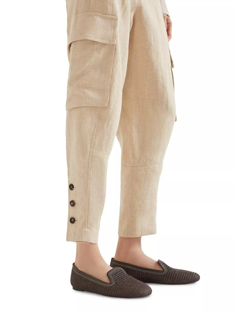 Brunello Cucinelli Linen Panama Explorer Cargo Trousers 4