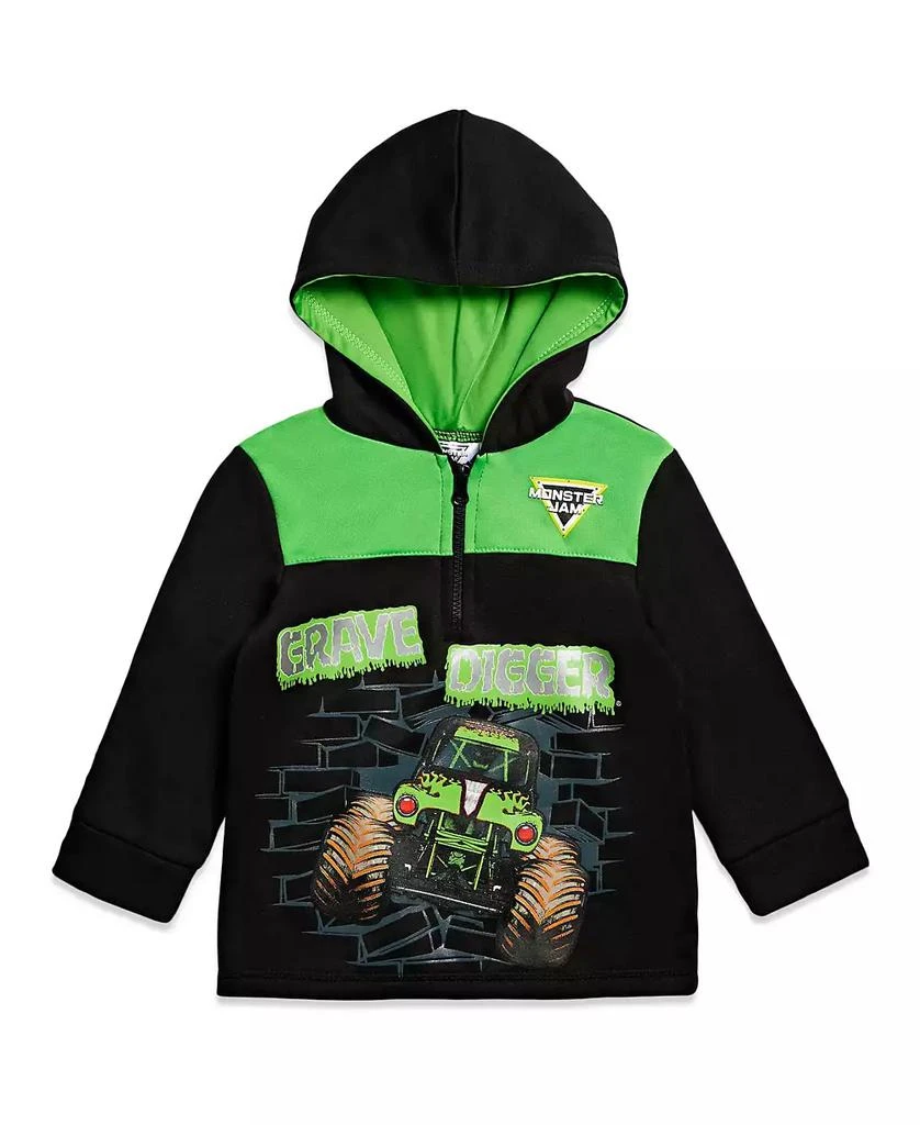Monster Jam Toddler Boys Grave Digger Half Zip Hoodie