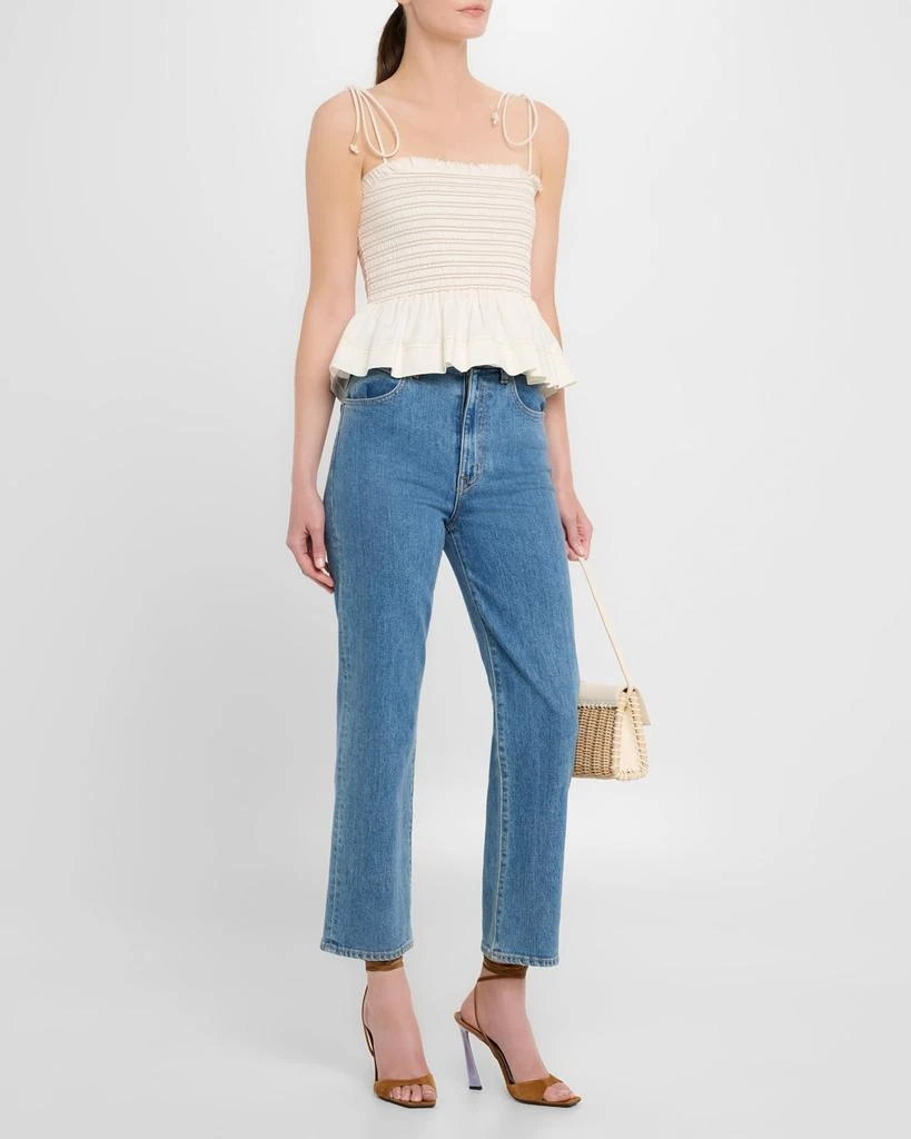 VERONICA BEARD Ophelia Smocked Sleeveless Peplum Top 2