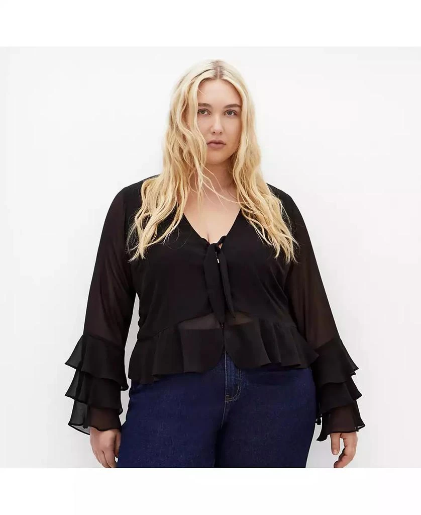 City Chic Women
s Plus Size Trixie Ruffle Top