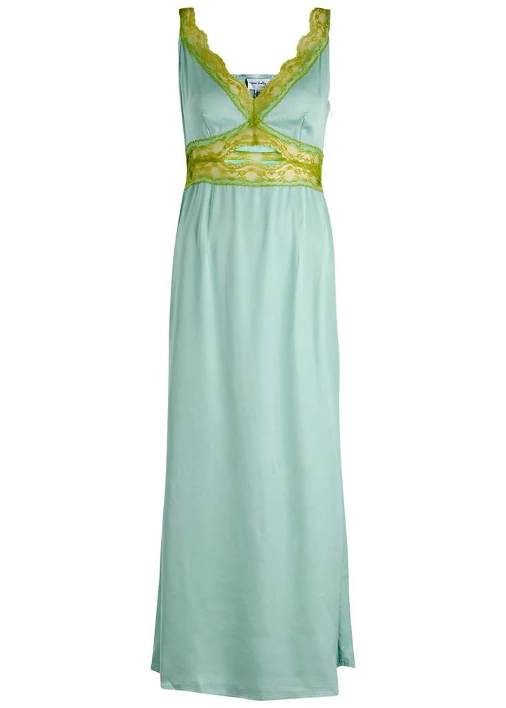 chinese dress ladies Convertible Lace and Satin Midi Dress Medium / Black