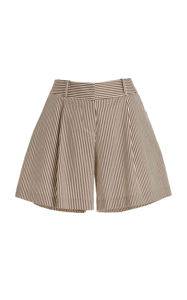 Brandon Maxwell Brandon Maxwell - The Essie Pleated Cotton Twill Shorts - Stripe - US 0 - Moda Operandi 1