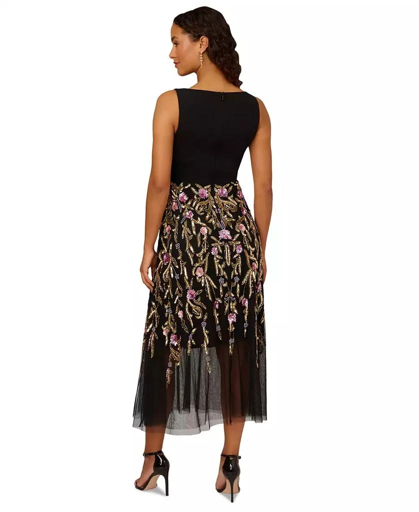 Adrianna Papell Women's V-Neck Embellished-Floral Dress 2