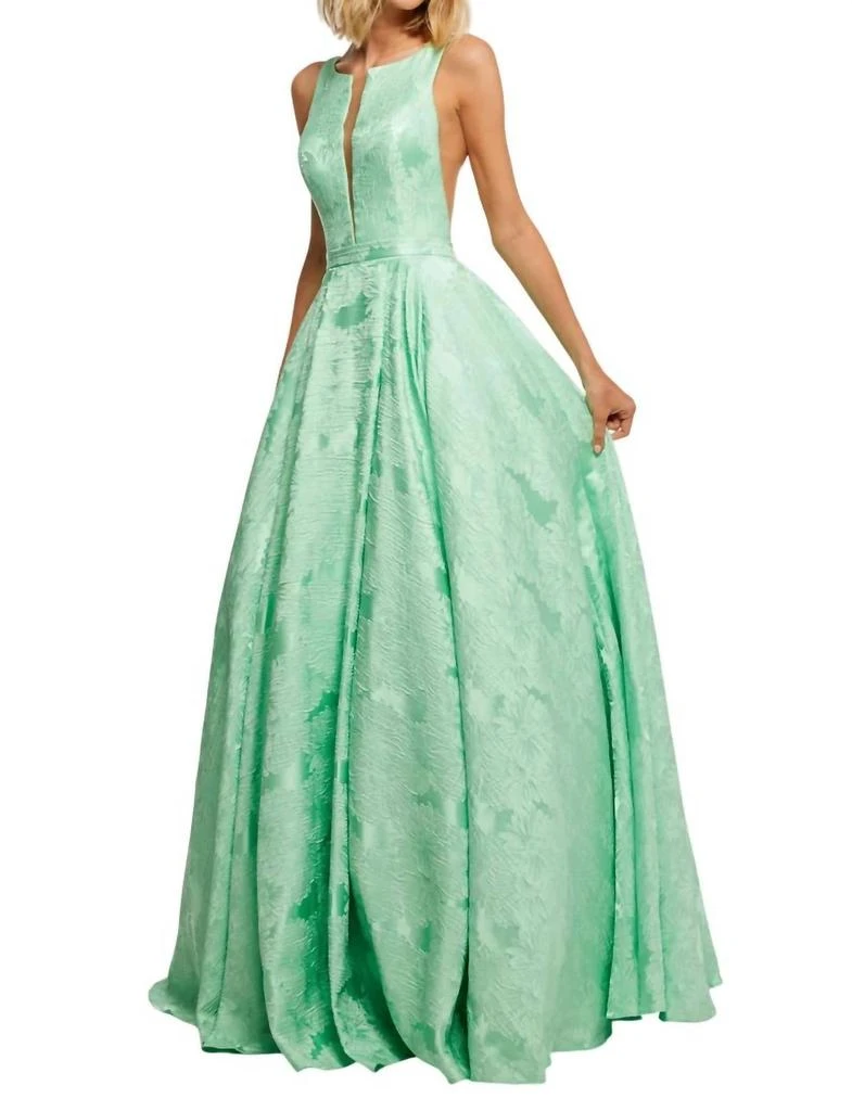 green emerald velvet dress Mikado Sleeveless Mermaid Dress with Overskirt Green / FR 56