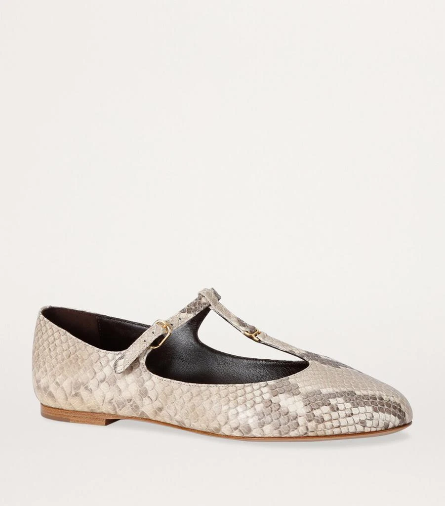 Chloé Snakeskin Print Mary Jane Flats 3