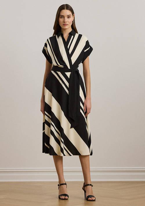 Ralph Lauren Ralph Lauren Petite Striped Belted Crepe Dress