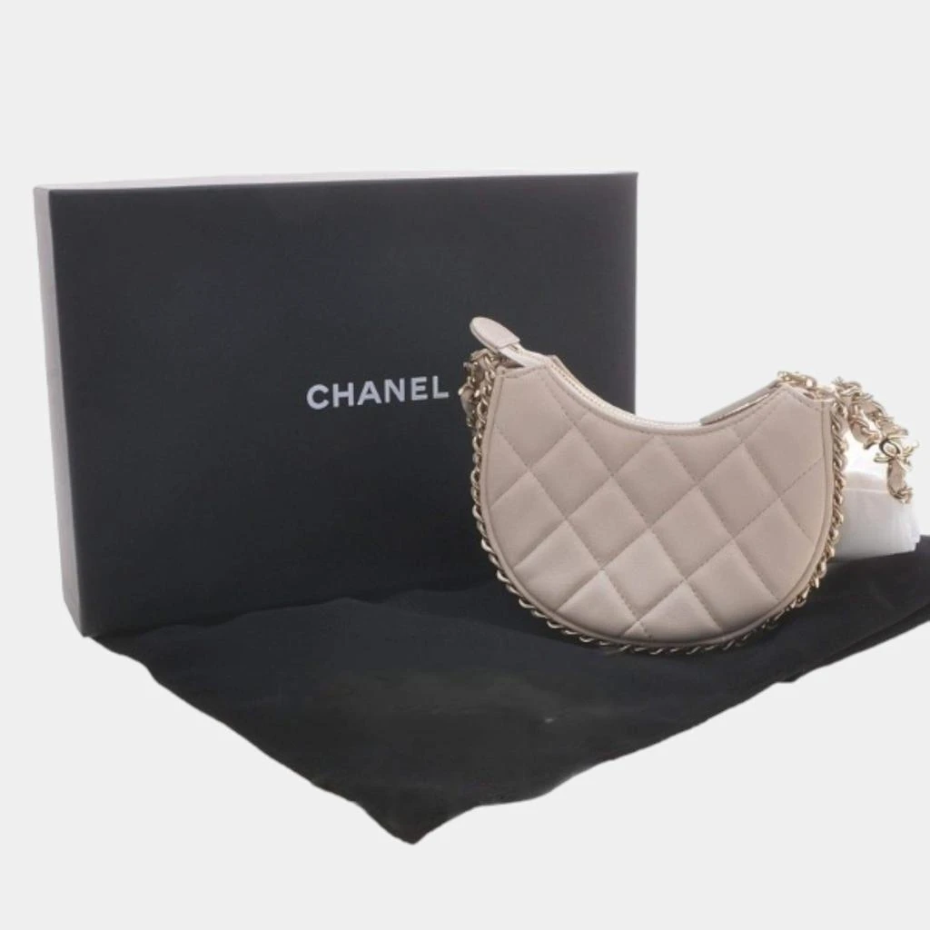 Chanel Chanel Light Beige Leather Mini Hobo Bag 7
