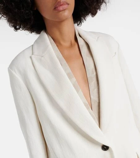 Brunello Cucinelli Herringbone cotton and linen blazer 4