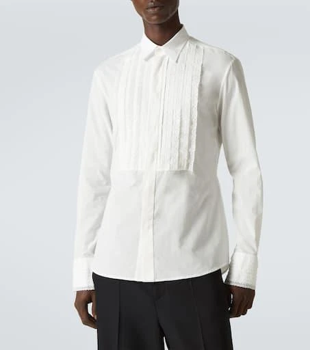 Valentino Lace-trimmed cotton muslin tuxedo shirt 3