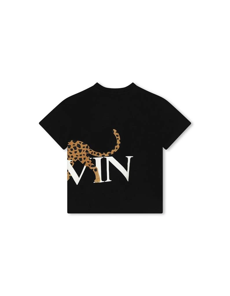 Lanvin Black T-shirt With Jaguar Print And  Logo 2