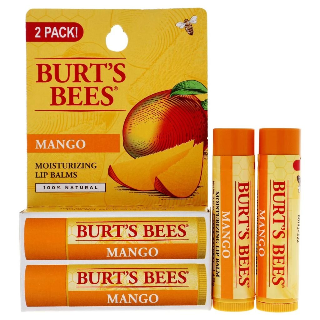 Burts Bees Mango Moisturizing Lip Balm Twin Pack by  for Unisex - 2 x 0.15 oz Lip Balm