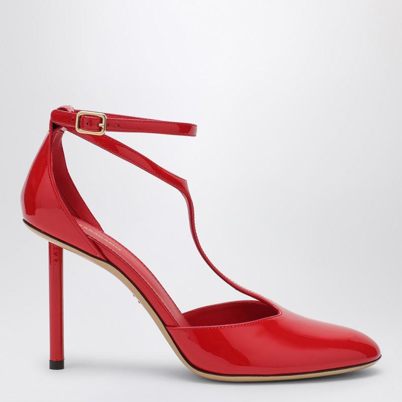 Salvatore Ferragamo Black Dana 70 Ankle Chain Pumps - High