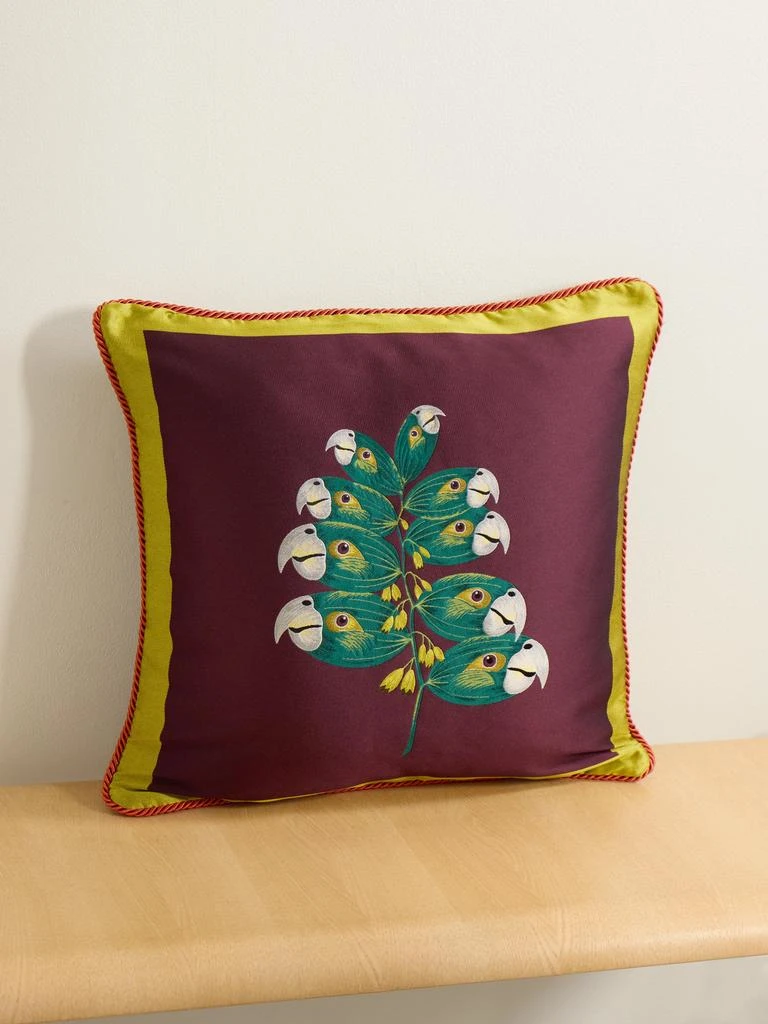 LA DOUBLE J + Beto Val Tasseled Satin-jacquard Cushion
