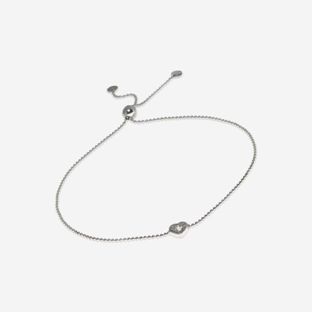Bliss Bliss By Damiani Lumina 18K White Gold, Diamond Heart Chain Link Bracelet 20086547