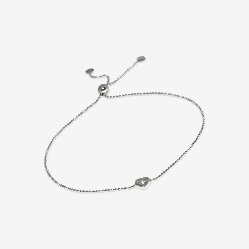 Bliss Bliss By Damiani Lumina 18K White Gold, Diamond Heart Chain Link Bracelet 20086547 1