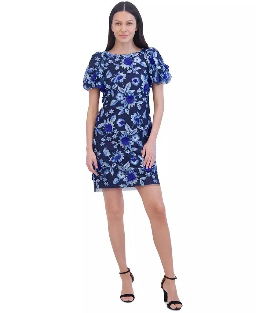 Eliza J Women's Floral Embroidered Puff-Sleeve Sheath Dress 1