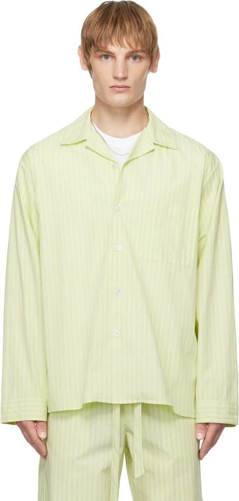 Tekla SSENSE Exclusive Green AURALEE Edition Cotton Poplin Pyjama Shirt 1