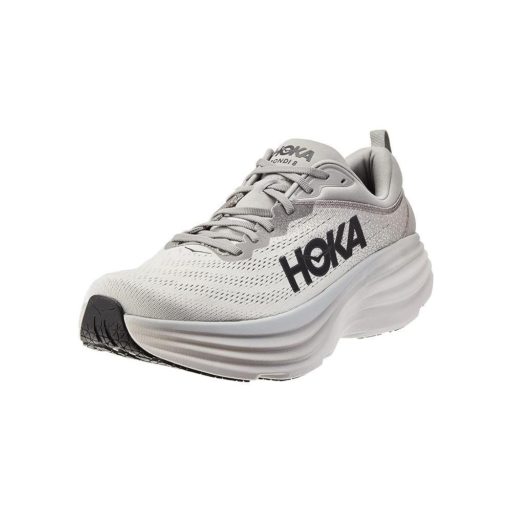 Hoka One One One Mens Bondi 8 Road Running Shoes - Sharkskin/Harbor Mist
