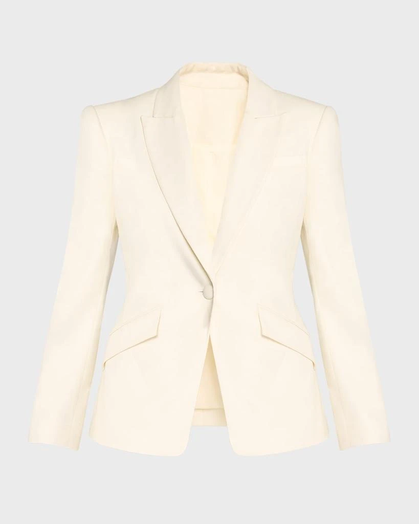 ROLAND MOURET Single-Breasted Linen Blazer Jacket 2