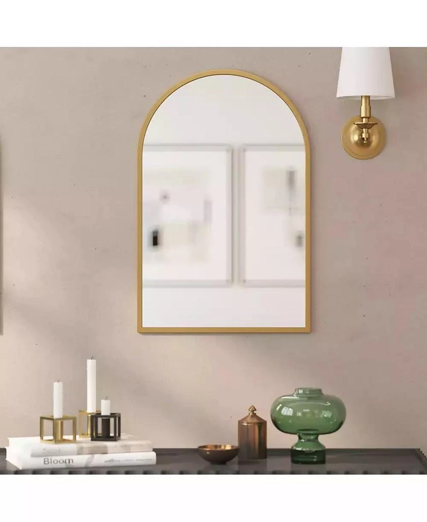 MERRICK LANE Muriel Arched Metal Framed Wall Mirror For Entryways, Dining Rooms, And Living Rooms 2