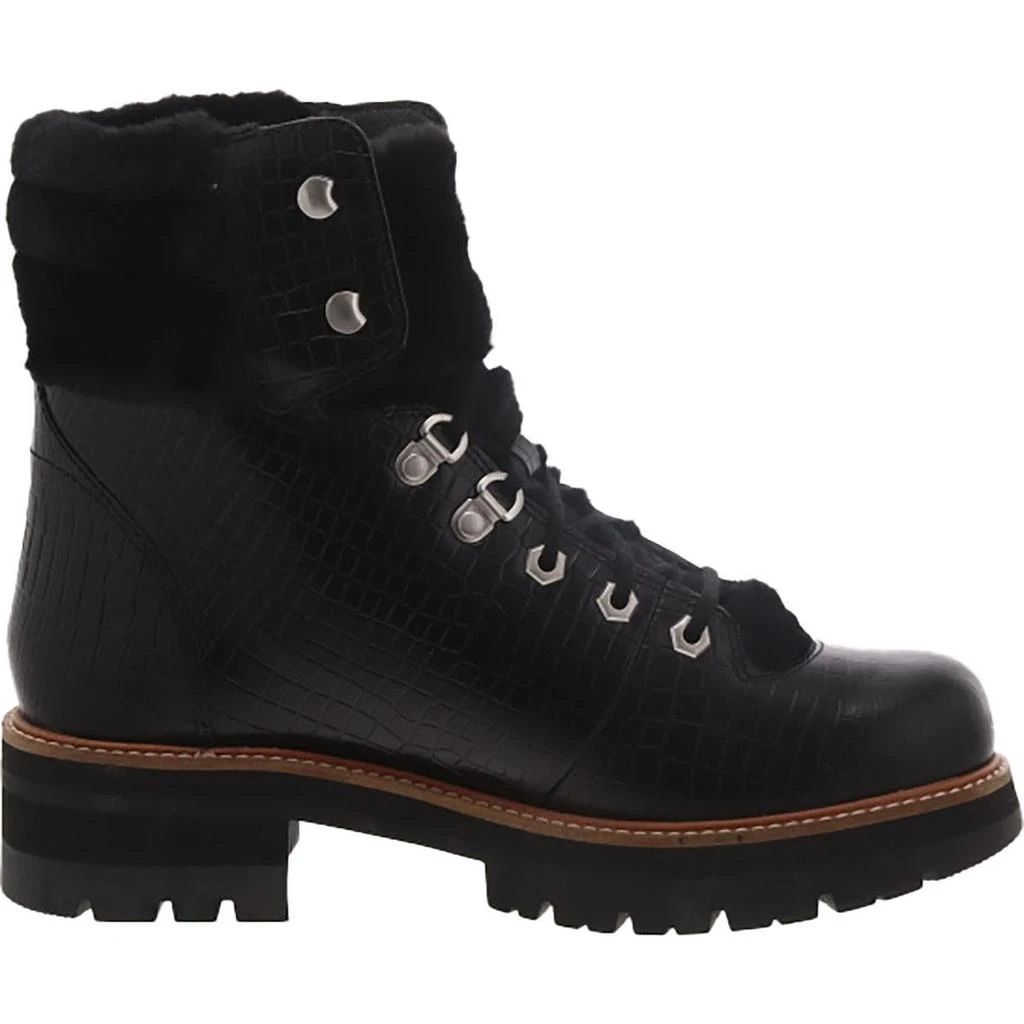 Clarks Orianna Hiker Womens Leather Faux Fur Trim Combat & Lace-Up Boots 4