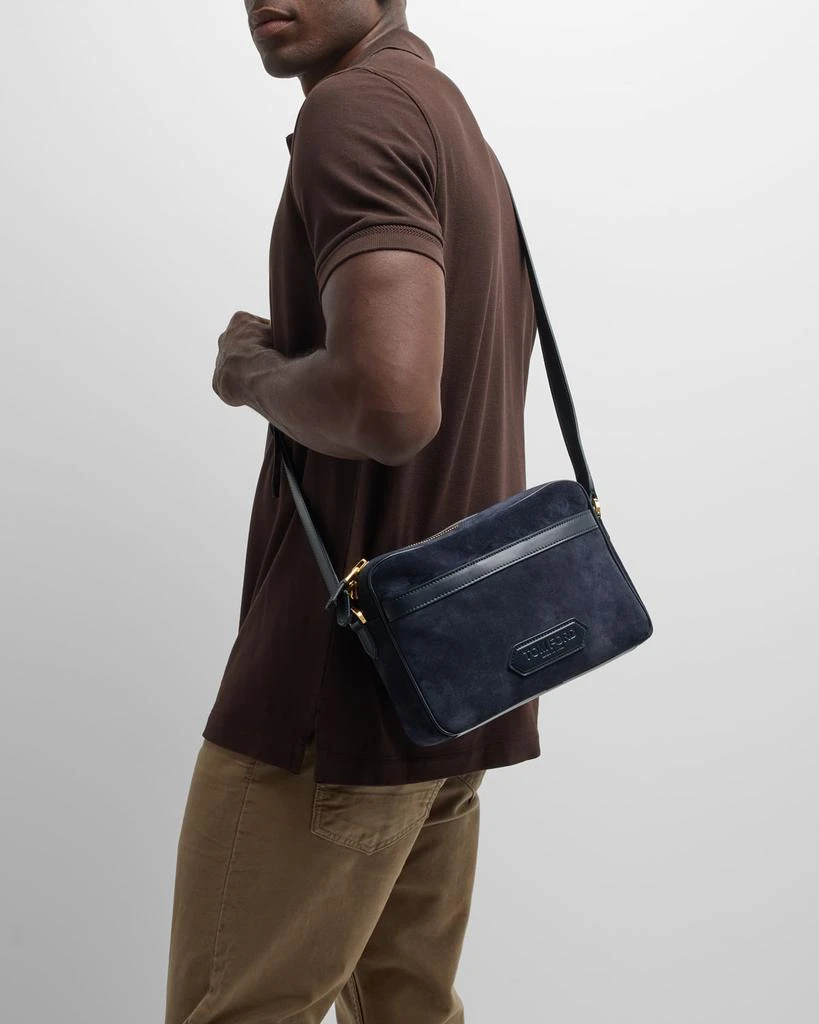 Tom Ford Men's Small Suede Crossbody Bag 2