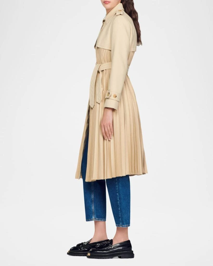 Sandro Vino Pleated Trench Coat 4