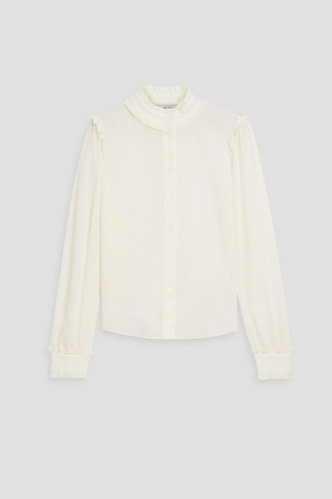 IRIS & INK Meredith ruffled wool-gauze blouse