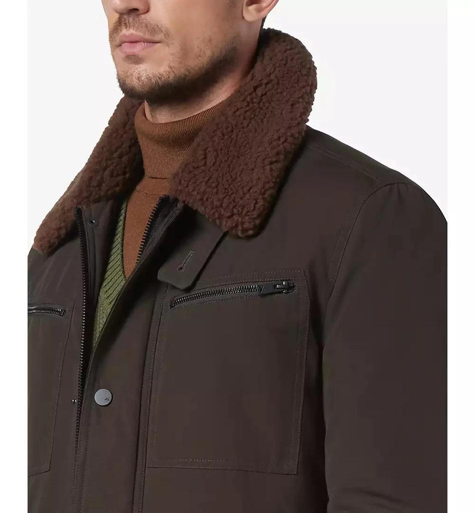 Marc New York by Andrew Marc Men's Randall Insulated Waxed Cotton Aviator Jacket with Fleece Collar 4