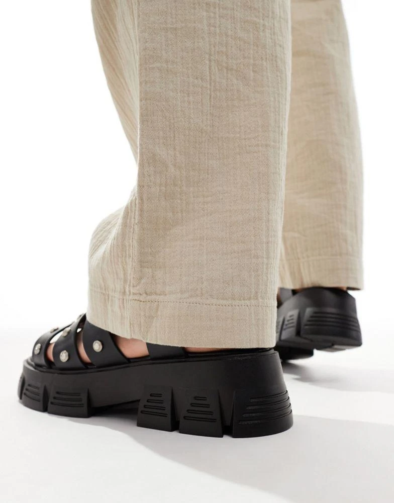 ASOS ASOS DESIGN chunky gladiator with western hardware 4