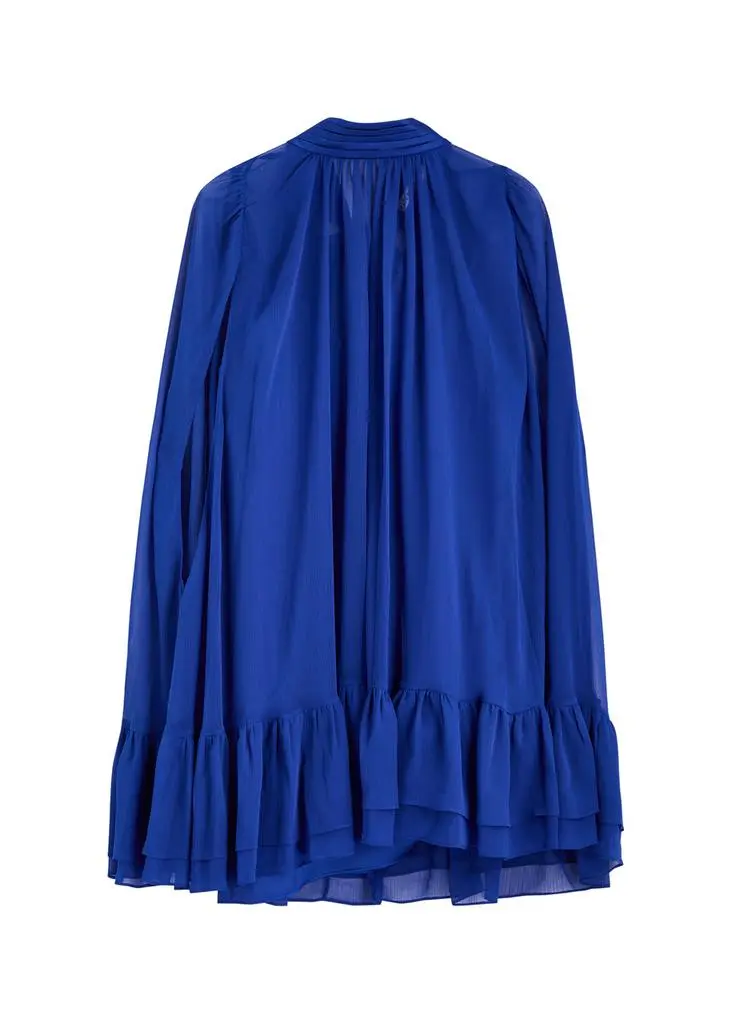 Alice + Olivia Zenon cape-effect chiffon mini dress 1