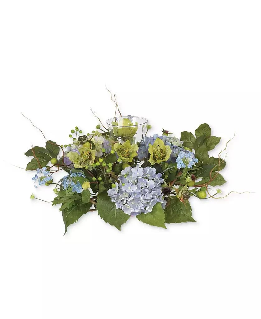 NEARLY NATURAL Hydrangea Candelabrum Artificial Centerpiece Arrangement 1