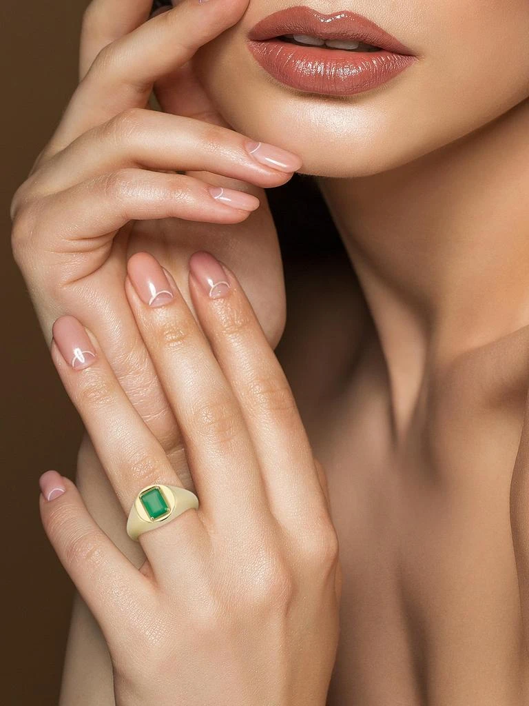 Saks Fifth Avenue 14K Yellow Gold 
Green Onyx Signet Ring 2