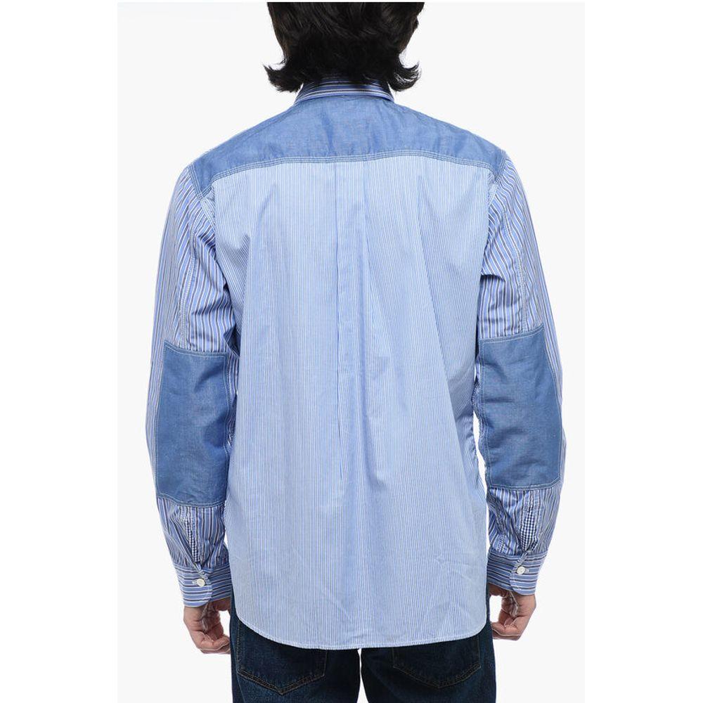 Junya Watanabe Striped Oversized Shirt with Pop Art Men's Patch