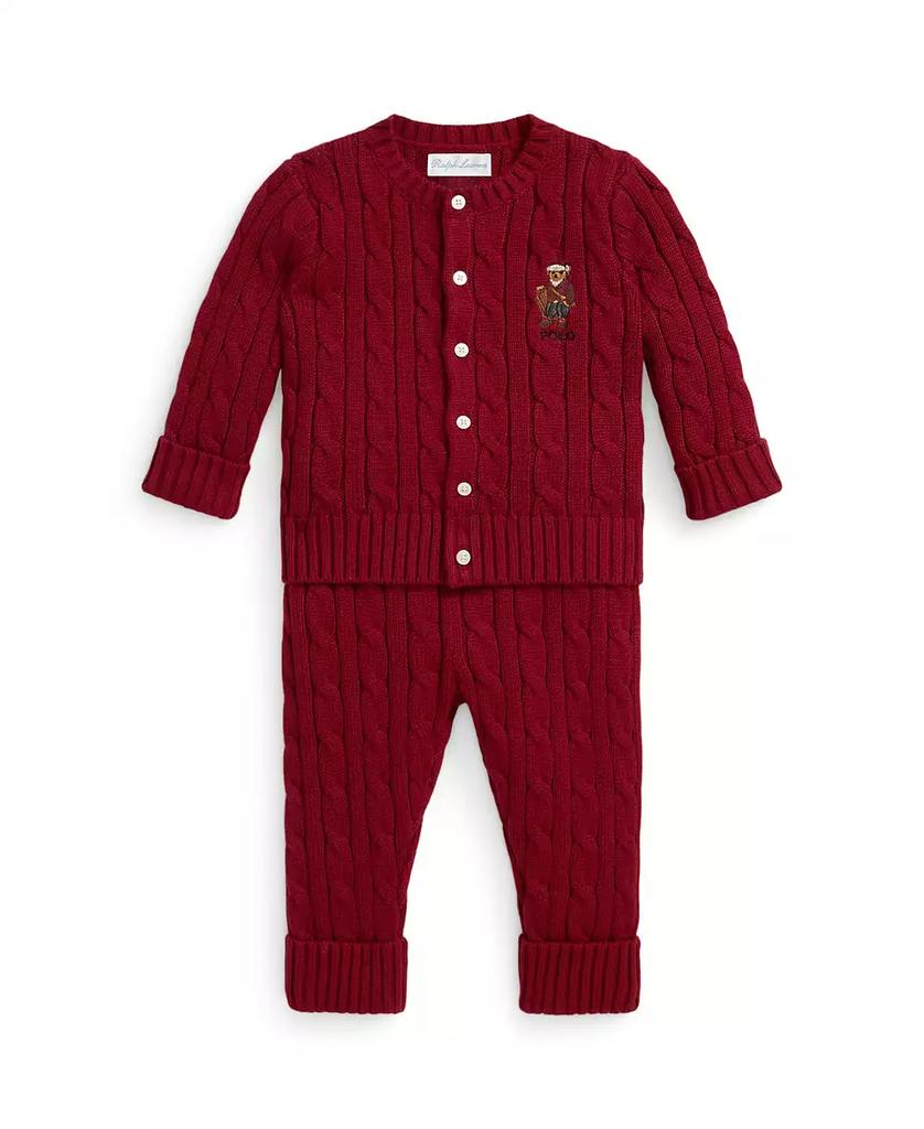 Ralph Lauren Baby Boys 2-Piece Polo Bear Cardigan and Pants Set