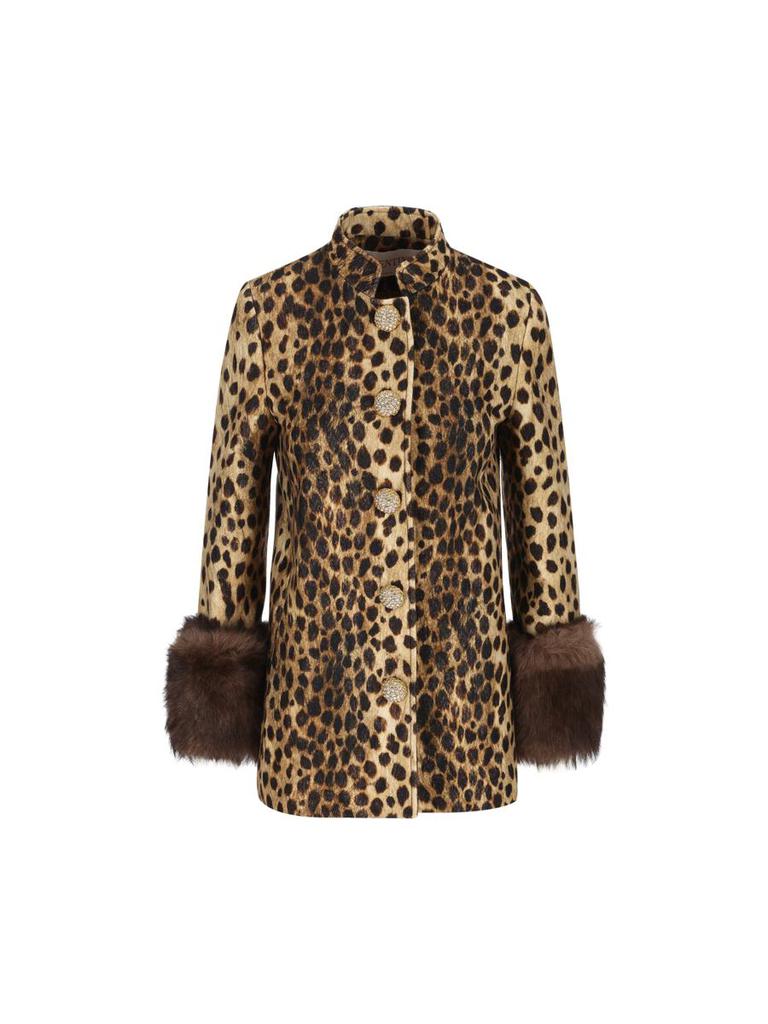 Valentino Jaguar Spots Printed Wool Cloth Caban - Coats